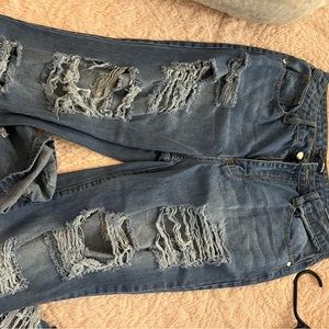 Fashion nova distressed mom jeans